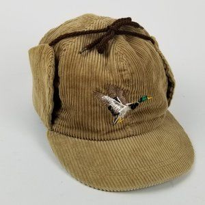 Vintage Mallard Duck Corduroy Ya Brown Large Hat